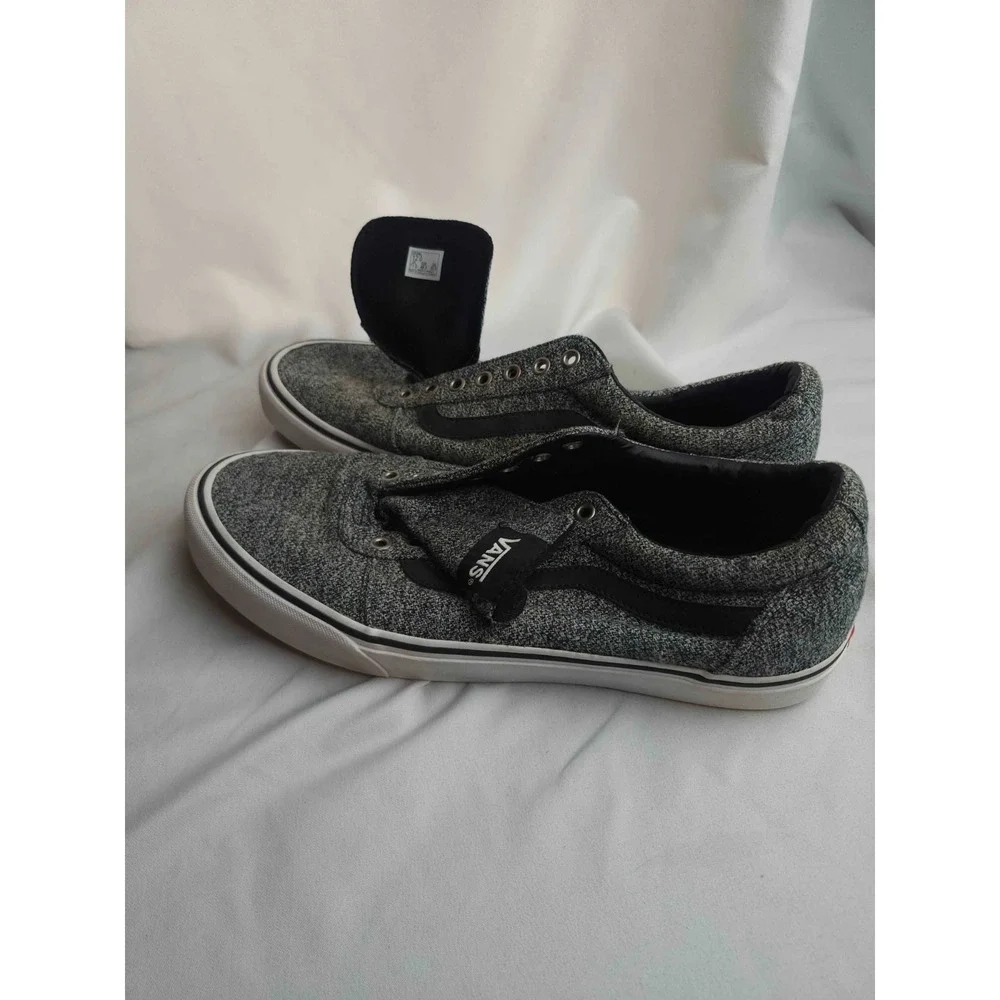 Vans Ward Low Top Sneakers Skate Shoes Mens Size 12 Gray Tweed Canvas Outdoor